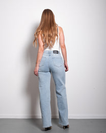 TALL - INSEAM 86CM - STRETCHY LIGHT WASH Wide Leg JEANS WITH HEART SHAPED SEAMS | SEISHIKI STUDIO