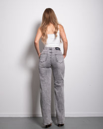 BUTTER FLEX - SUPER STRETCH High Waist Grey Wide Leg Jeans - INSEAM 79CM | SEISHIKI STUDIO