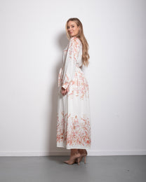 longsleeve bloused floral dress pastel pink | SEISHIKI STUDIO