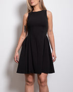 ultra stretchy short straight neck dress black