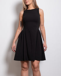 ultra stretchy short straight neck dress black | SEISHIKI STUDIO