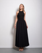 ultra stretchy halter neck top dress black