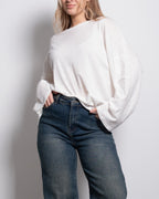 super slouchy oversized semi sheer top white