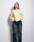 super slouchy oversized semi sheer top butter yellow