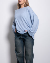 Oversized Longsleeve Blue – SEISHIKI STUDIO