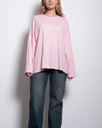 super slouchy oversized semi sheer top pink