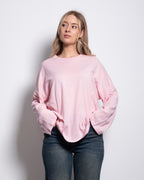 super slouchy oversized semi sheer top pink