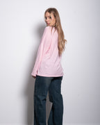 super slouchy oversized semi sheer top pink