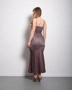polkadot sculpt maxi dress brown