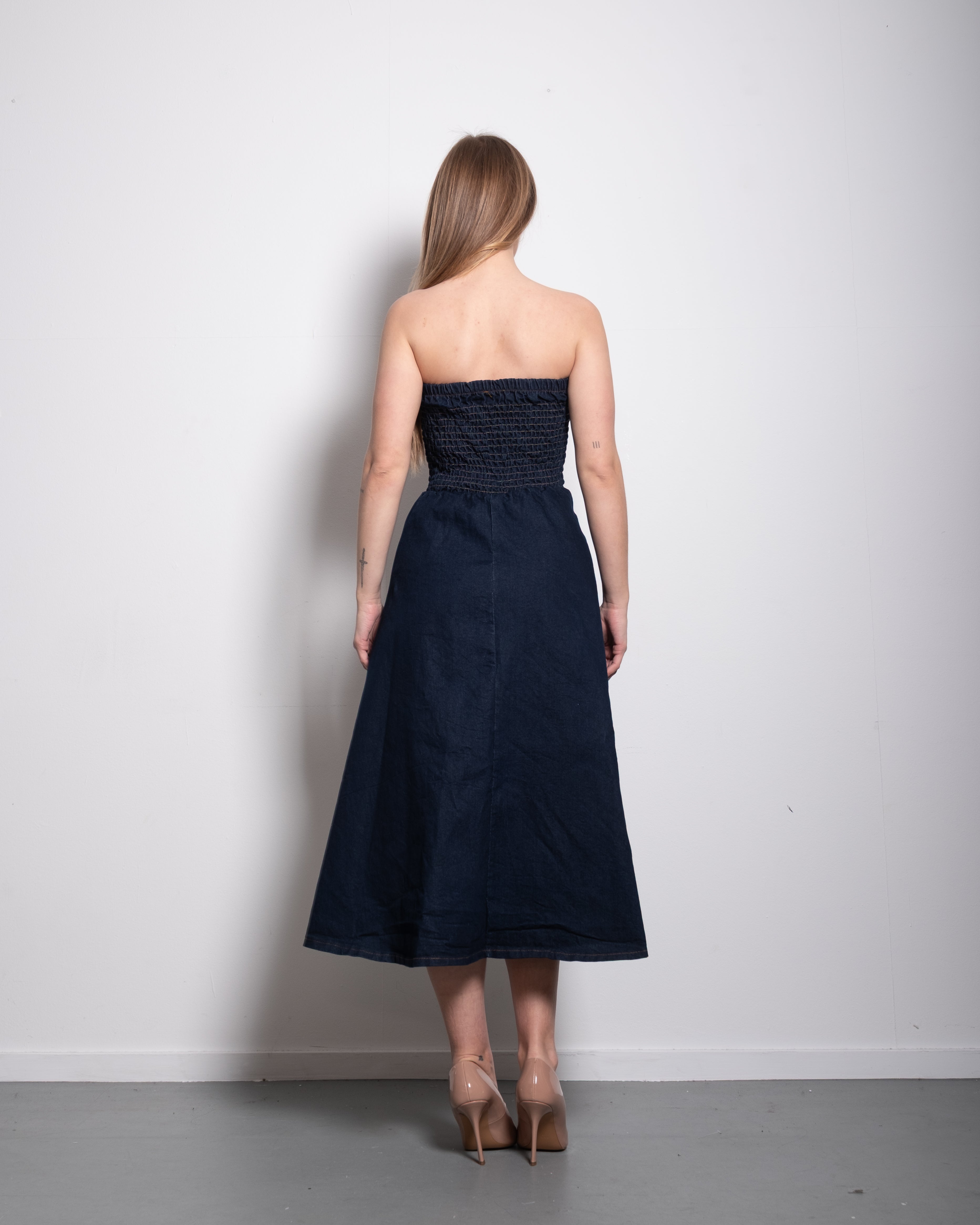 stretchy DENIM Dress DARK BLUE