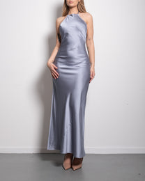 Halter Top Silky Dress Blue – SEISHIKI STUDIO