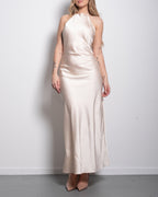 halter top silky dress cream