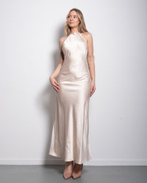 Halter Top Silky Dress Cream – SEISHIKI STUDIO