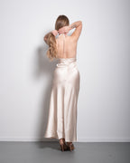 halter top silky dress cream