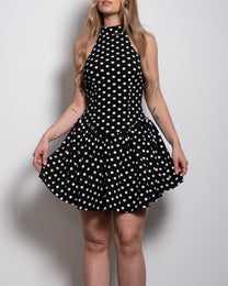 Halter Neck Puffy Skirt Polkadot Dress – SEISHIKI STUDIO