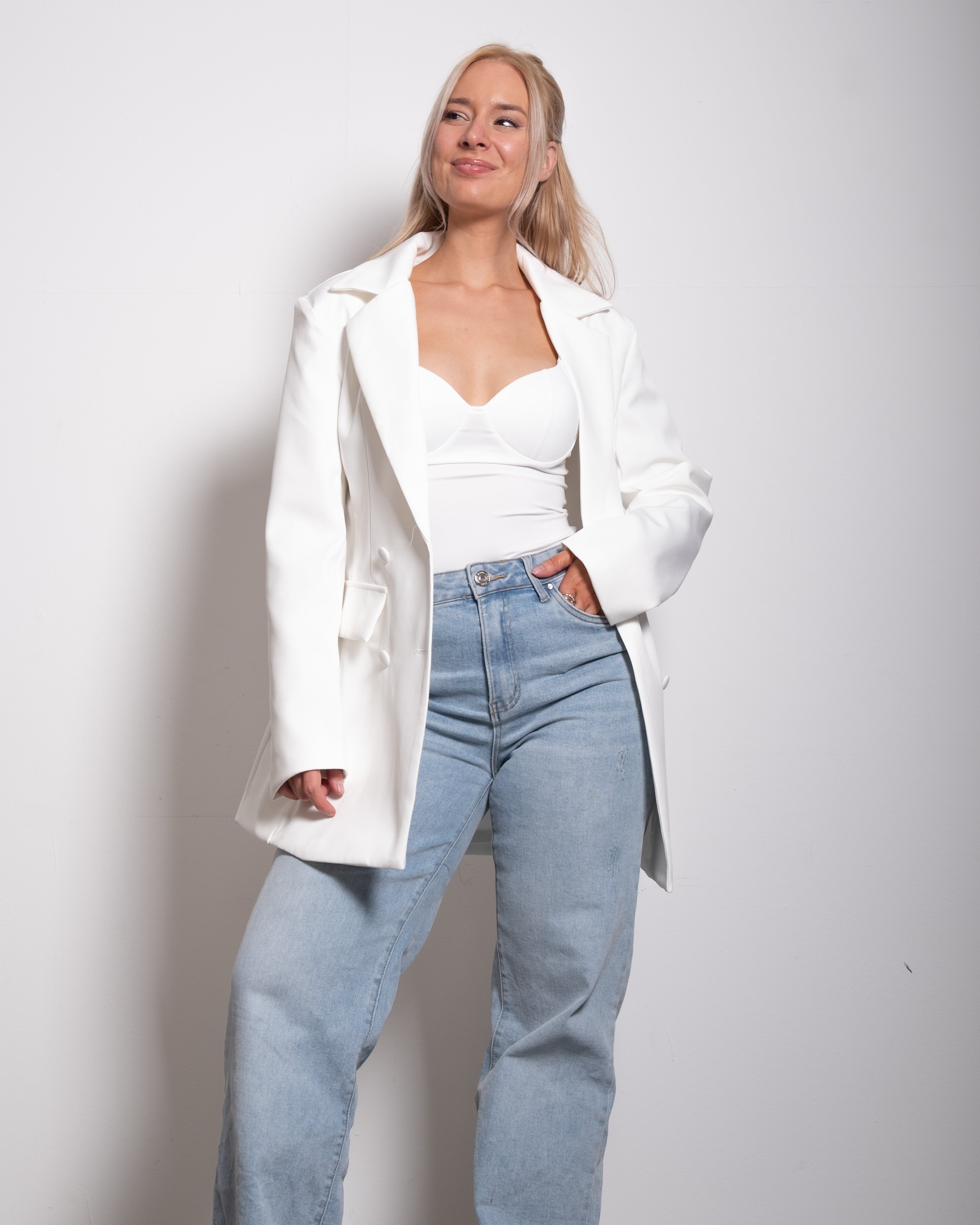 tailored waist blazer white | SEISHIKI STUDIO