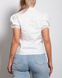 SEISHIKI STUDIO shortsleeve puffy sleeve blouse white