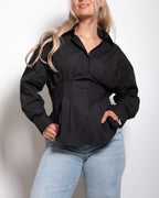 SEISHIKI STUDIO tailored waist basic blouse black