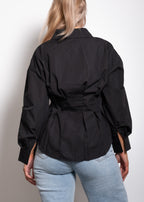 SEISHIKI STUDIO tailored waist basic blouse black