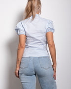 SEISHIKI STUDIO shortsleeve puffy sleeve blouse blue