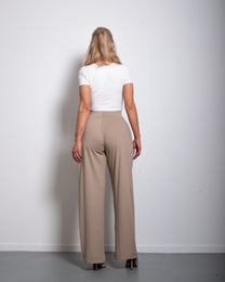 SEISHIKI STUDIO super stretchy side split pants taupe