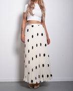 SEISHIKI STUDIO super stretchy flowy polakot skirt white