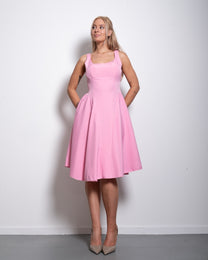 SEISHIKI STUDIO Open Back Bow Dress Pink