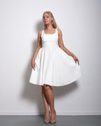 SEISHIKI STUDIO Open Back Bow Dress White