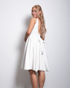 SEISHIKI STUDIO Open Back Bow Dress White