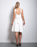 SEISHIKI STUDIO Open Back Bow Dress White