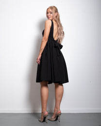 SEISHIKI STUDIO Open Back Bow Dress Black