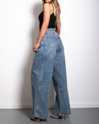 NON STRETCH SIDE FOLD SPLIT SPARKLE WIDE LEG JEANS - INSEAM 82CM | SEISHIKI STUDIO