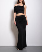 draped top and skirt set black | SEISHIKI STUDIO
