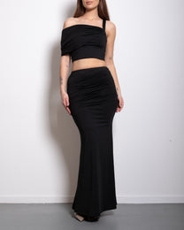 draped top and skirt set black | SEISHIKI STUDIO