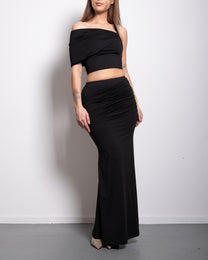draped top and skirt set black | SEISHIKI STUDIO
