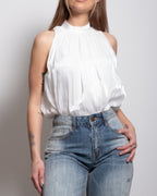 Satin Bow Back Bodysuit WHITE | SEISHIKI STUDIO