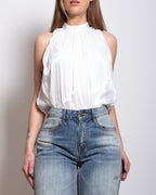 Satin Bow Back Bodysuit WHITE | SEISHIKI STUDIO