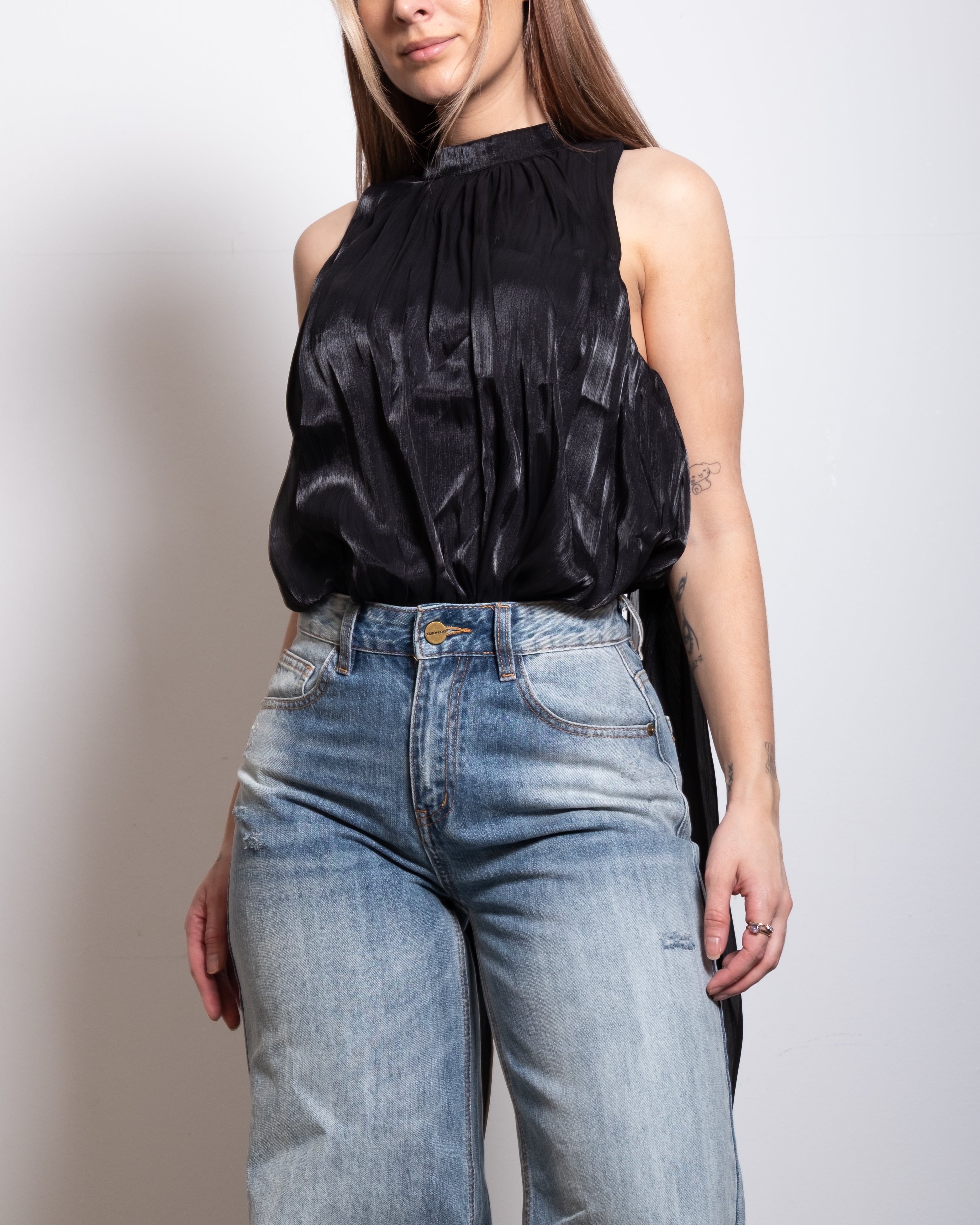 Satin Bow Back Bodysuit BLACK | SEISHIKI STUDIO