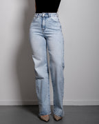 LIGHT WASH WITH DARK SHADING ALL OVER SPARKLE JEANS - INSEAM 80CM