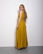 Smocked Waist Maxi Dress GREEN | SEISHIKI STUDIO