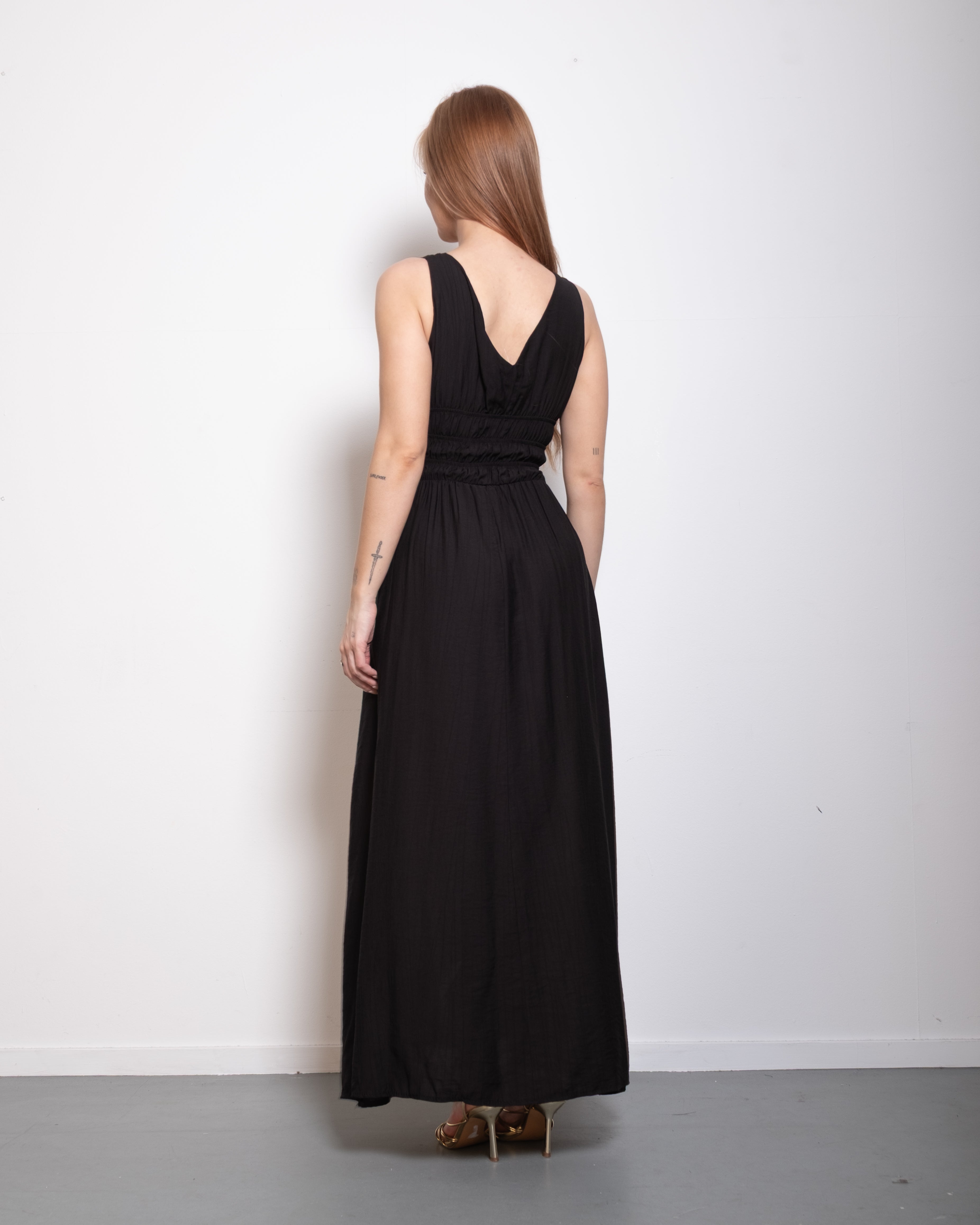 Smocked Waist Maxi Dress BLACK | SEISHIKI STUDIO