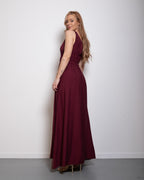 Smocked Waist Maxi Dress BURGUNDY | SEISHIKI STUDIO