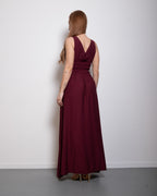 Smocked Waist Maxi Dress BURGUNDY | SEISHIKI STUDIO