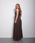 PRE-ORDER 3 WEEKS - Smocked Waist Maxi Dress BROWN | SEISHIKI STUDIO
