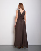 PRE-ORDER 3 WEEKS - Smocked Waist Maxi Dress BROWN | SEISHIKI STUDIO