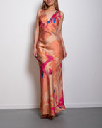 Twist Back Satin Maxi Dress Pastel Orange | SEISHIKI STUDIO
