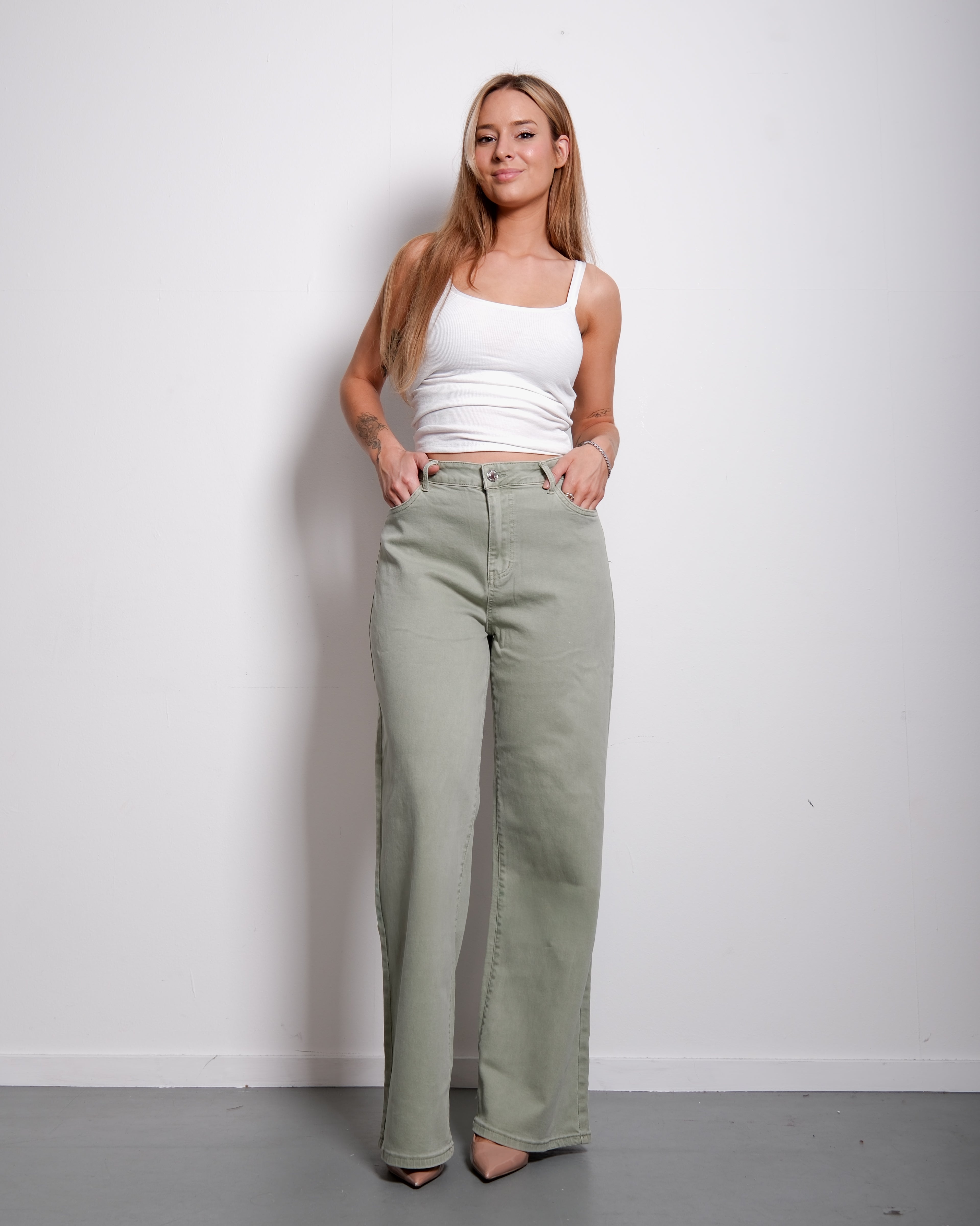 Limited Edition STRAWBERRY MATCHA STRETCHY JEANS - INSEAM 78CM | SEISHIKI STUDIO