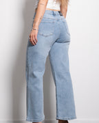 PETITE STRETCHY LIGHT BLUE WIDE LEG JEANS  - INSEAM 68CM | SEISHIKI STUDIO