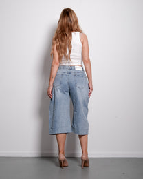 Vintage Wash Wide-Leg Denim Barrel Jorts | SEISHIKI STUDIO