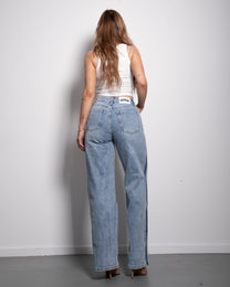 Special Edition SPORTS STRIPES LIGHT WASH WIDE LEG JEANS | SEISHIKI STUDIO